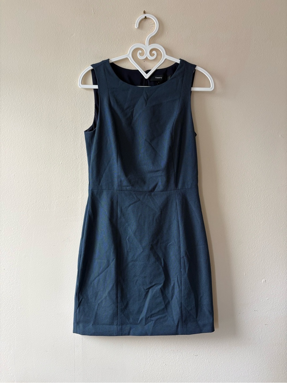 Theory Cassi R Navy Sleeveless Sheath Dress
